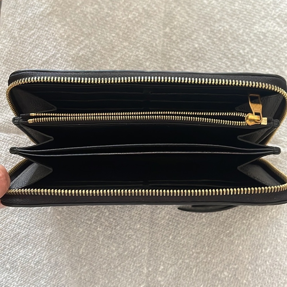 Louis Vuitton Black and Gold Zipper Wallet
